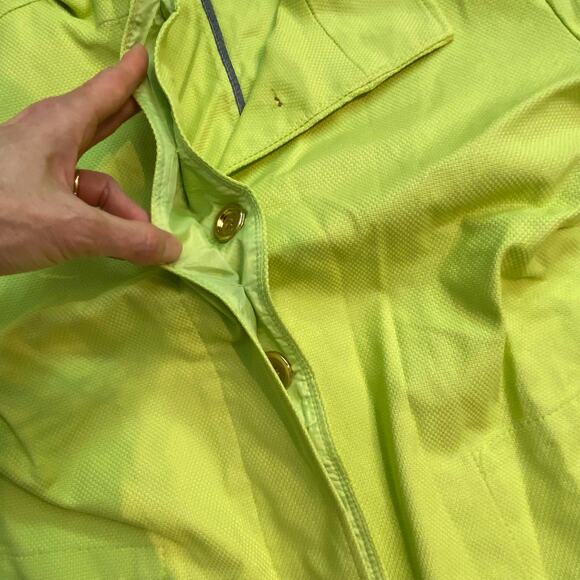 Charter Club : NEW $99 Textured Lime Green Hidden Meadow Gold Button Jacket : 1X - Picture 5 of 16